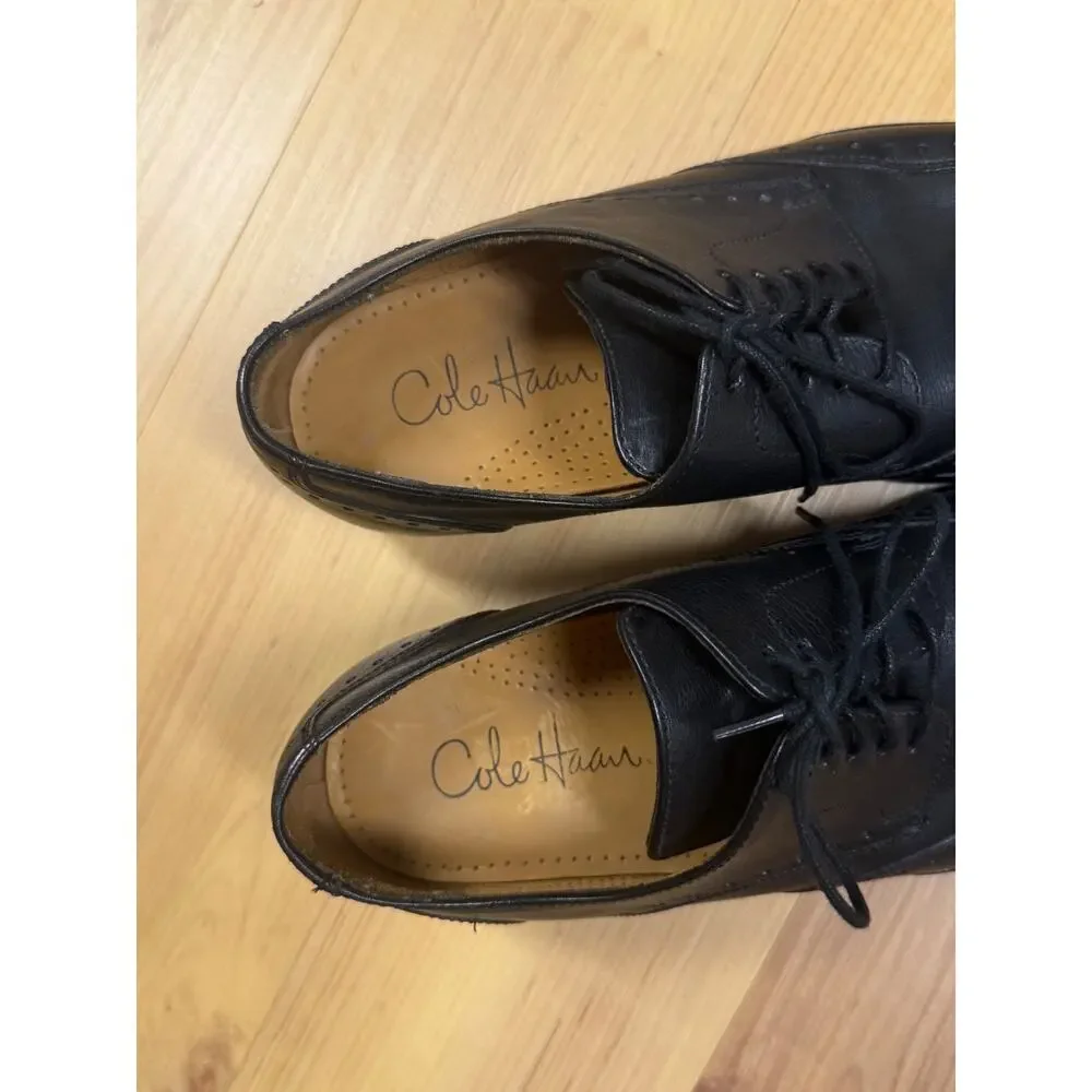 Cole Haan Mens BlK Leather Oxford Dress Shoes Sz 9M